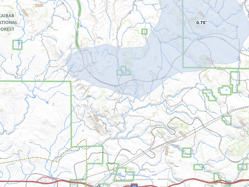 NEXRAD radar-signature map of the hail storm over Ash Fork, AZ on Jul 29, 2026