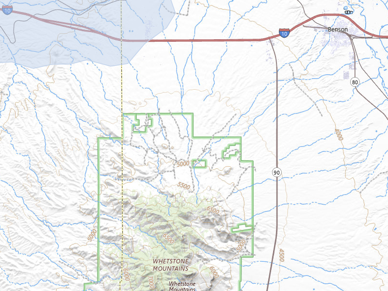 NEXRAD radar-signature map of the hail storm over Benson, AZ on Aug 5, 2026