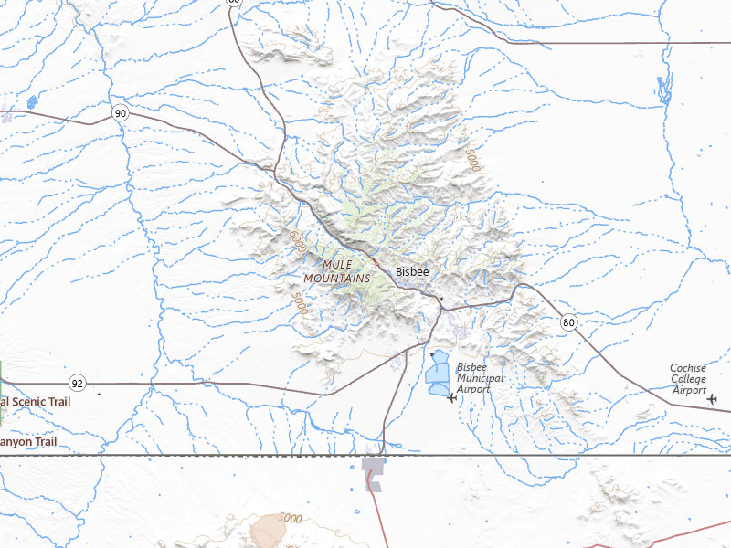Radar-estimated hail-size map of the storm over Bisbee, AZ on Jul 25, 2026