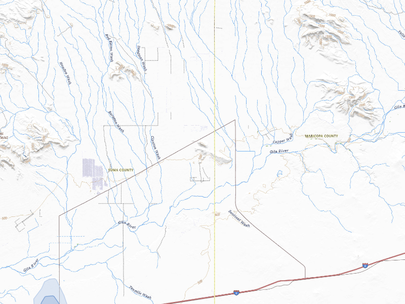NEXRAD radar-signature map of the hail storm over Dateland, AZ on Aug 9, 2026