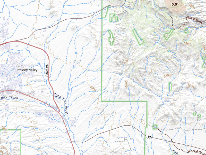 Radar-estimated hail-size map of the storm over Dewey, AZ on Jul 25, 2026