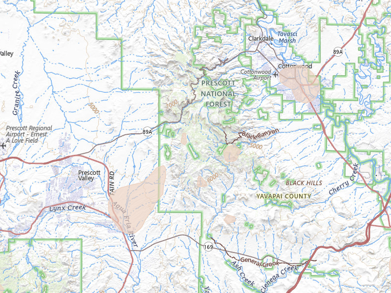 Radar-estimated hail-size map of the storm over Dewey, AZ on Aug 6, 2026