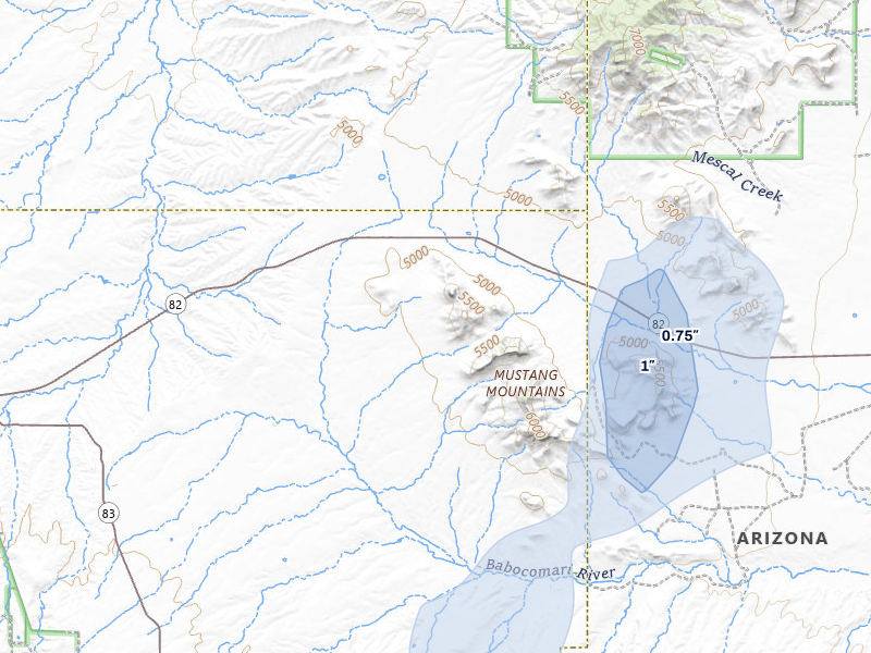 NEXRAD radar-signature map of the hail storm over Elgin, AZ on Jul 24, 2026