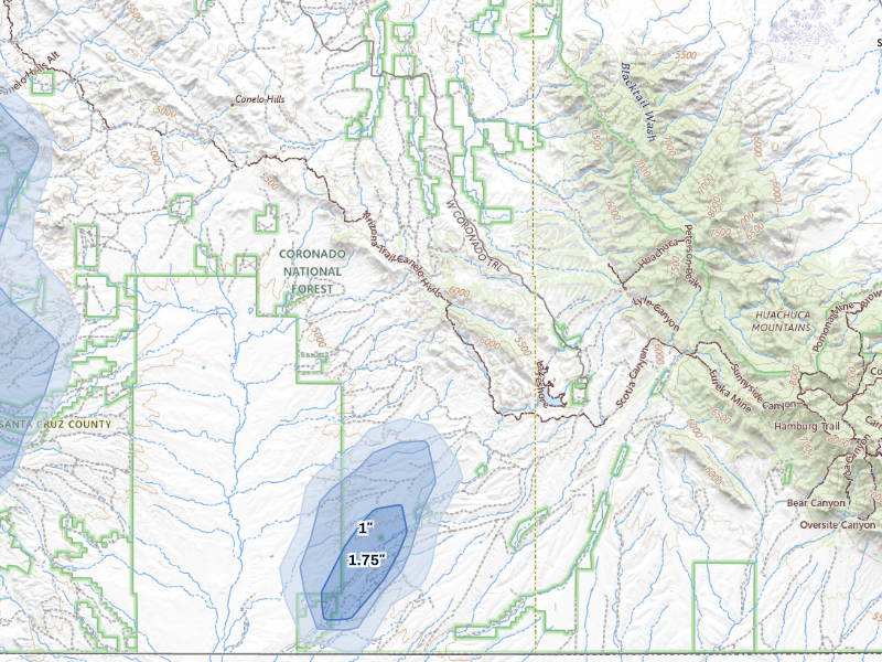 NEXRAD radar-signature map of the hail storm over Elgin, AZ on Sep 12, 2026
