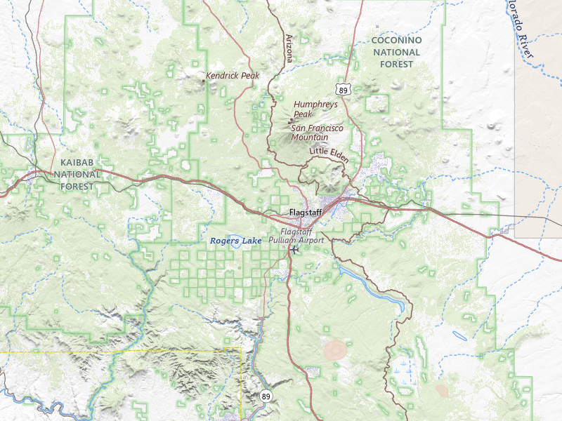 Radar-estimated hail-size map of the storm over Flagstaff, AZ on Jul 23, 2026