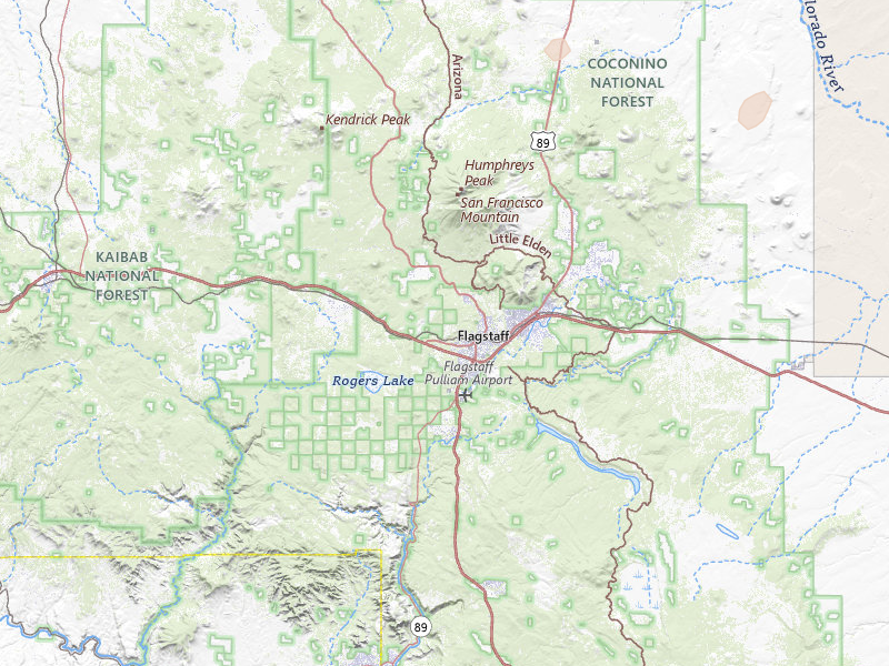 Radar-estimated hail-size map of the storm over Flagstaff, AZ on Jul 27, 2026