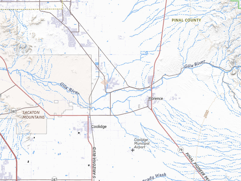Radar-estimated hail-size map of the storm over Florence, AZ on Jul 12, 2026