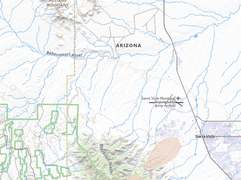 Radar-estimated hail-size map of the storm over Fort Huachuca, AZ on Jul 11, 2026