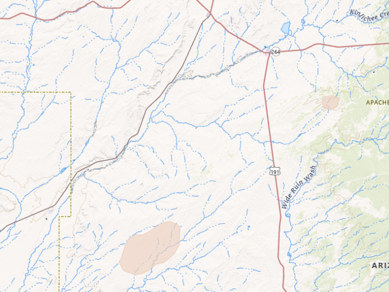 Radar-estimated hail-size map of the storm over Ganado, AZ on Sep 14, 2026