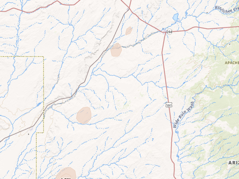 Radar-estimated hail-size map of the storm over Ganado, AZ