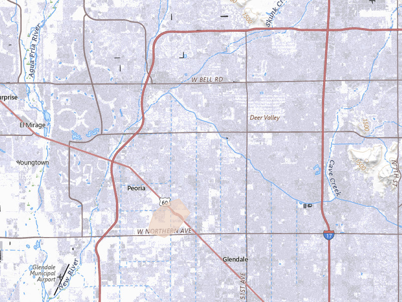 Radar-estimated hail-size map of the storm over Glendale, AZ on Aug 30, 2026