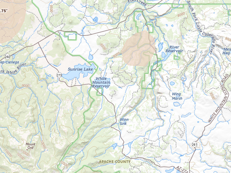 Radar-estimated hail-size map of the storm over Greer, AZ on Aug 19, 2026