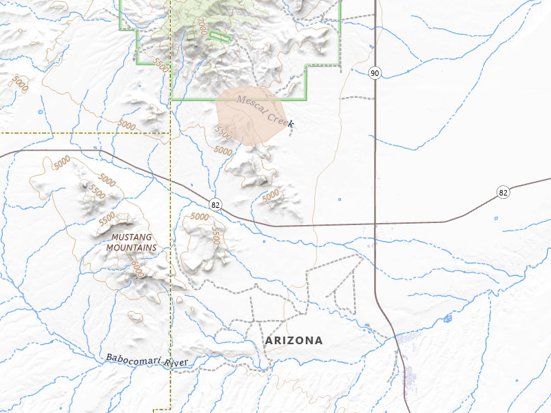 Radar-estimated hail-size map of the storm over Huachuca City, AZ on Jul 12, 2026