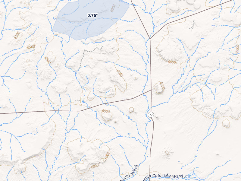 NEXRAD radar-signature map of the hail storm over Indian Wells, AZ on Aug 20, 2026