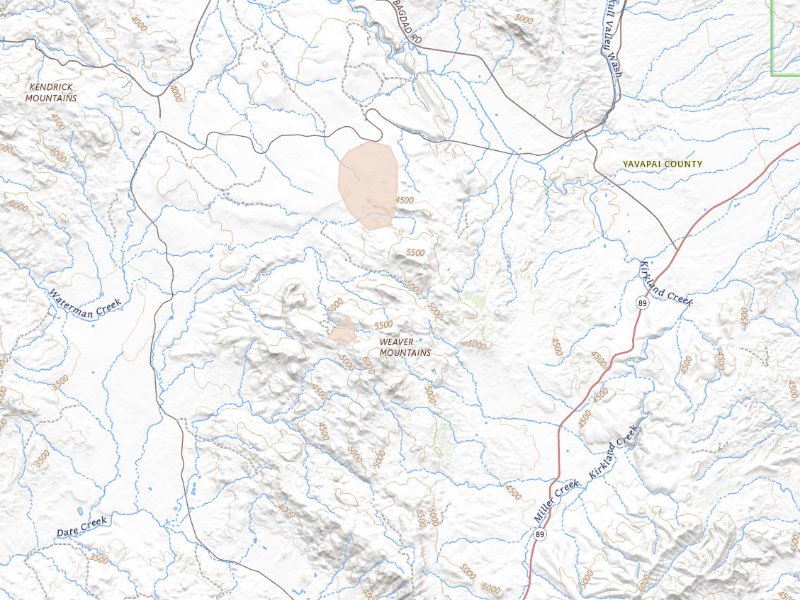 Radar-estimated hail-size map of the storm over Kirkland, AZ on Sep 23, 2026