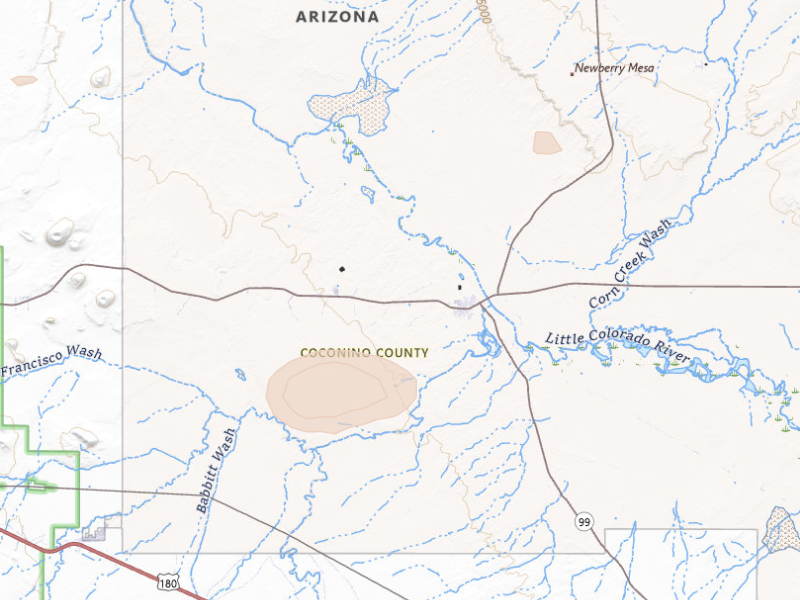 Radar-estimated hail-size map of the storm over Leupp, AZ