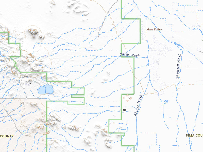 Radar-estimated hail-size map of the storm over Marana, AZ on Jul 15, 2026