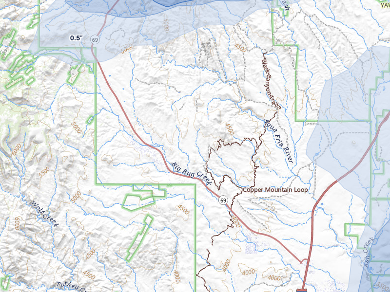 NEXRAD radar-signature map of the hail storm over Mayer, AZ on Aug 8, 2026