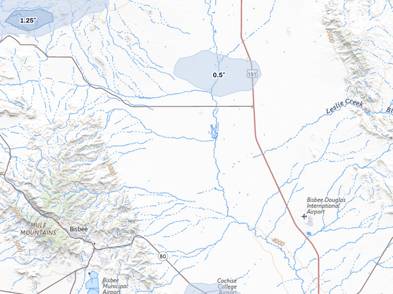 NEXRAD radar-signature map of the hail storm over Mc Neal, AZ on Jul 25, 2026
