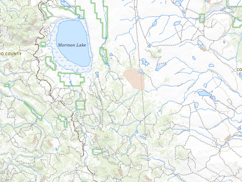 Radar-estimated hail-size map of the storm over Mormon Lake, AZ on Jul 23, 2026
