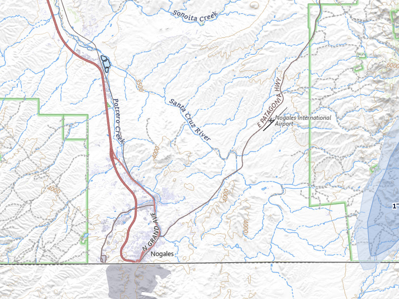 NEXRAD radar-signature map of the hail storm over Nogales, AZ on Aug 21, 2026