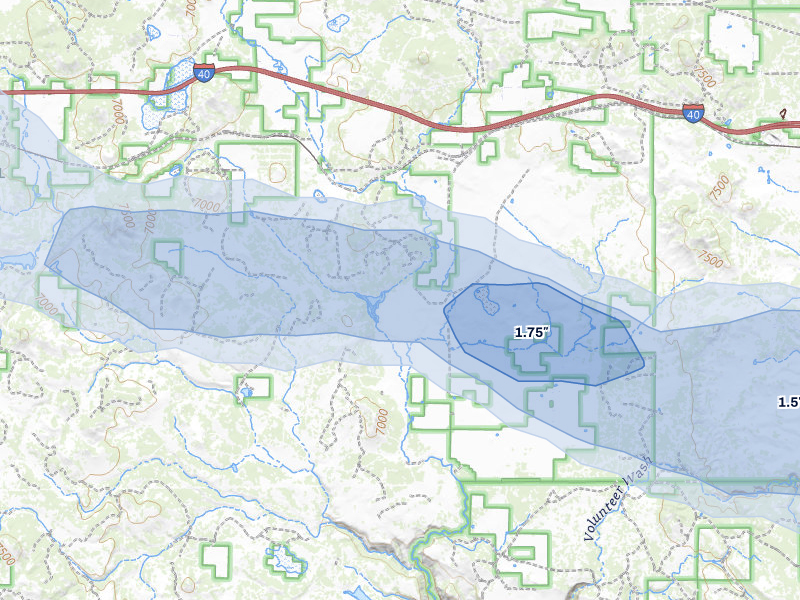 NEXRAD radar-signature map of the hail storm over Parks, AZ on Aug 6, 2026