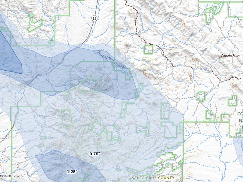 NEXRAD radar-signature map of the hail storm over Patagonia, AZ on Jul 11, 2026