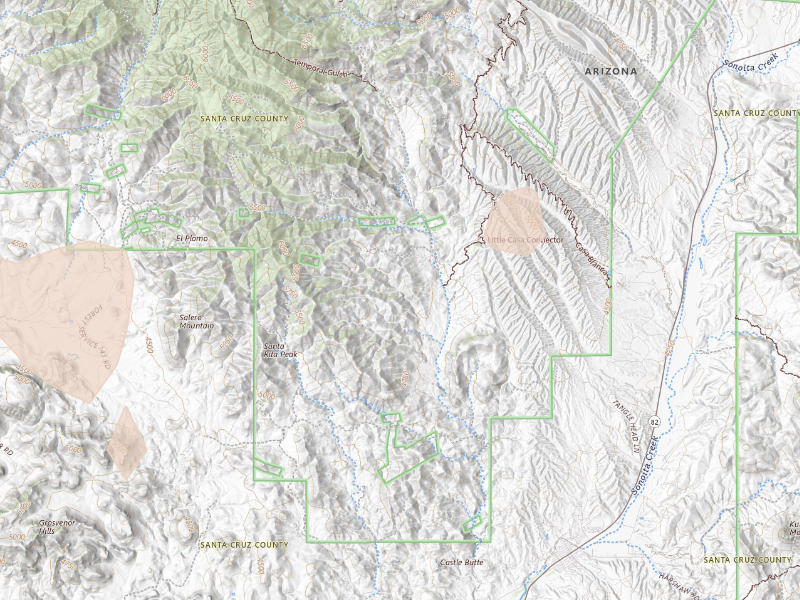 Radar-estimated hail-size map of the storm over Patagonia, AZ