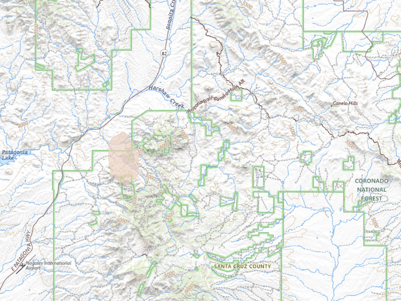 Radar-estimated hail-size map of the storm over Patagonia, AZ on Sep 13, 2026