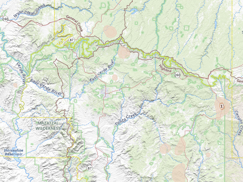 Radar-estimated hail-size map of the storm over Payson, AZ on Jul 25, 2026