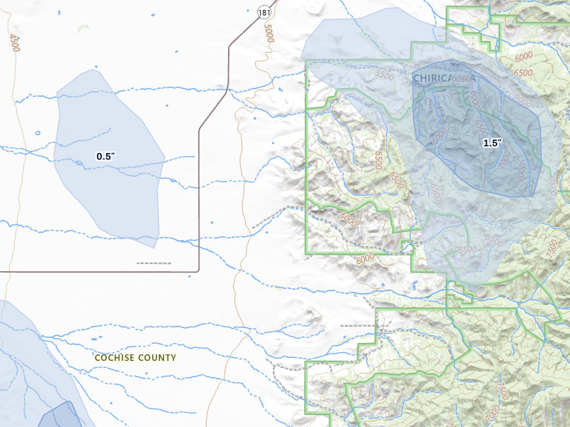 NEXRAD radar-signature map of the hail storm over Pearce, AZ on Jun 3, 2026