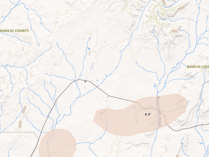 Radar-estimated hail-size map of the storm over Pinon, AZ