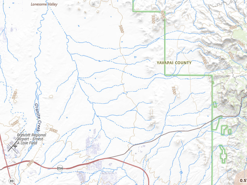 Radar-estimated hail-size map of the storm over Prescott Valley, AZ on Jul 12, 2026
