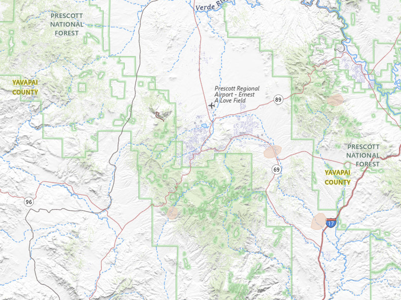Radar-estimated hail-size map of the storm over Prescott, AZ on Jun 14, 2026