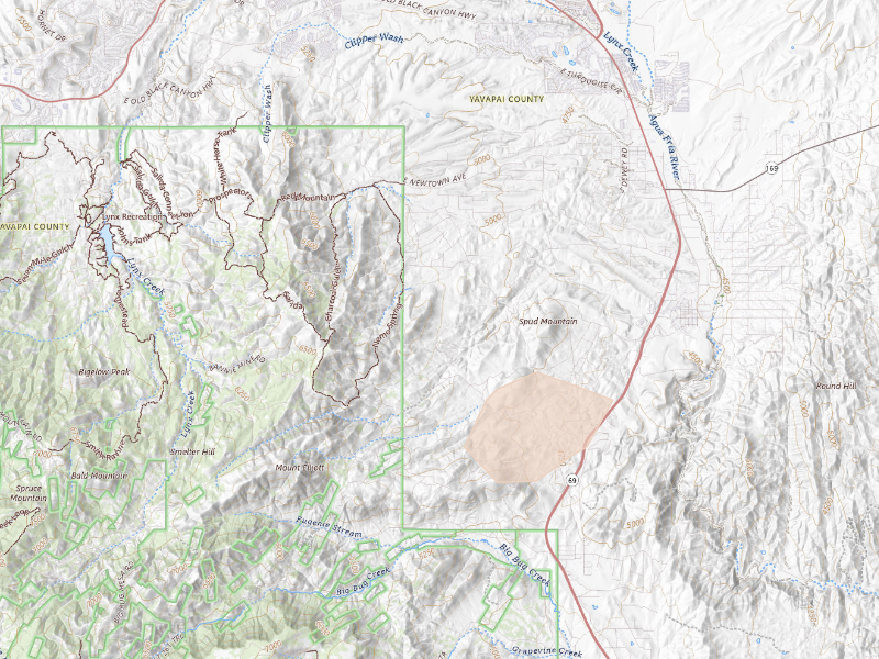 Radar-estimated hail-size map of the storm over Prescott, AZ on Sep 13, 2026