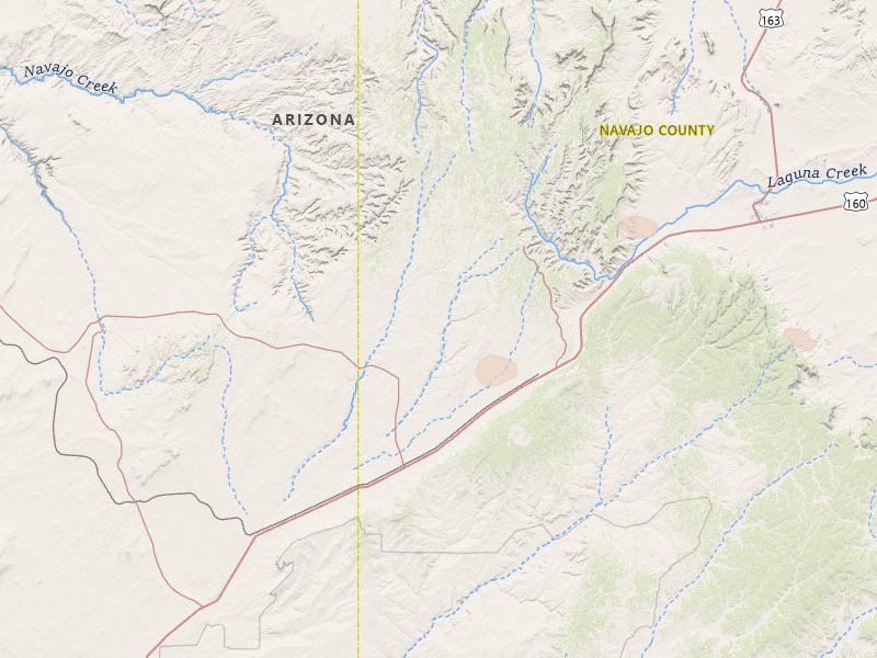 Radar-estimated hail-size map of the storm over Shonto, AZ on Jul 19, 2026