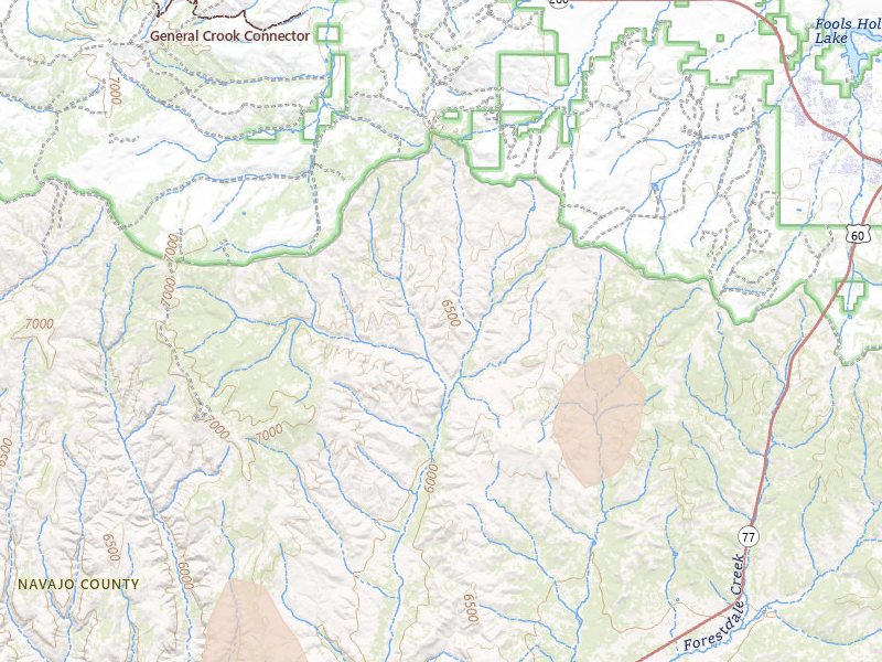 Radar-estimated hail-size map of the storm over Show Low, AZ on Jul 27, 2026