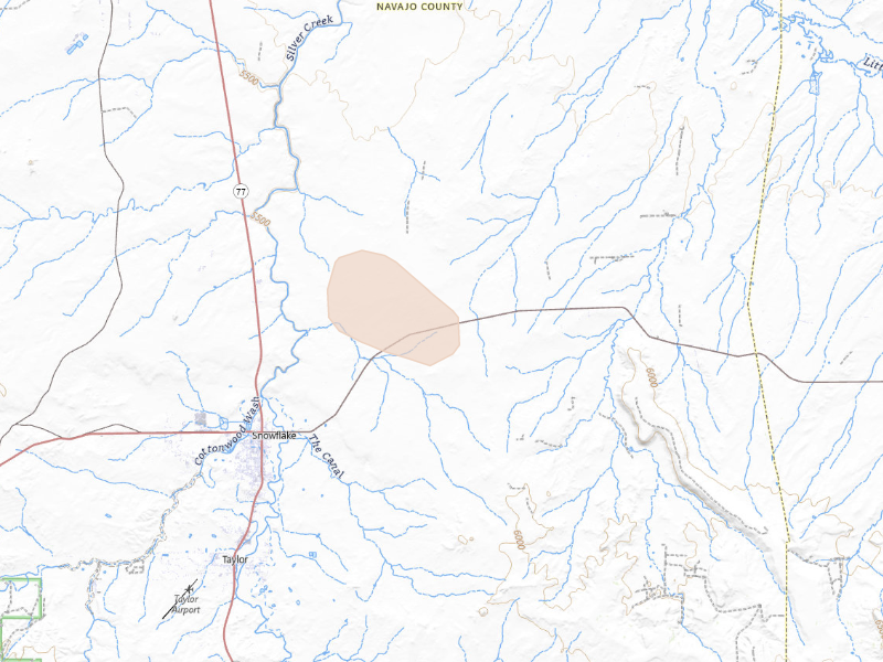Radar-estimated hail-size map of the storm over Snowflake, AZ