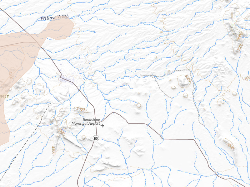 Radar-estimated hail-size map of the storm over Tombstone, AZ on Jul 11, 2026