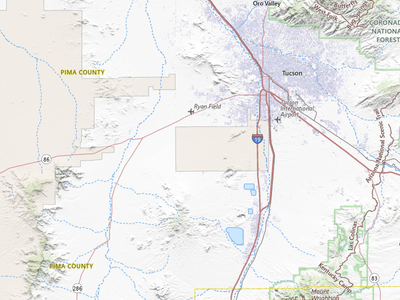 Radar-estimated hail-size map of the storm over Tucson, AZ on Jul 8, 2026