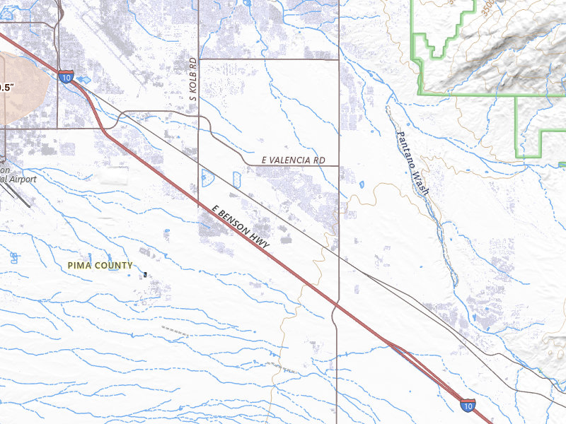 Radar-estimated hail-size map of the storm over Tucson, AZ on Jul 17, 2026