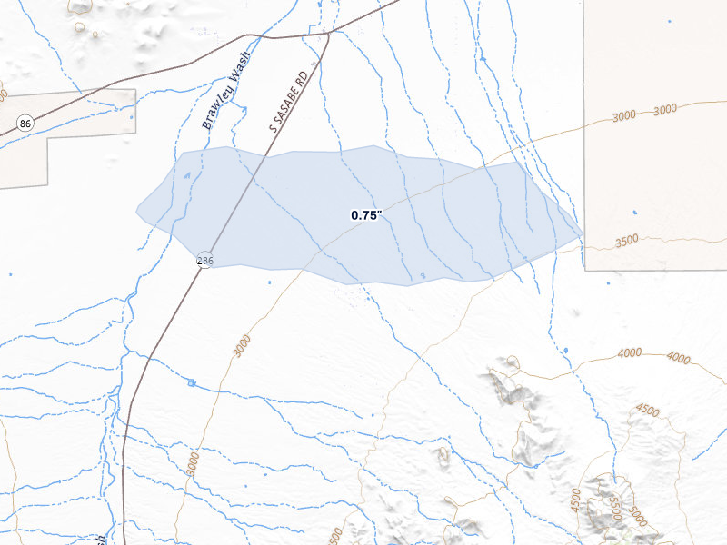 NEXRAD radar-signature map of the hail storm over Tucson, AZ on Jul 27, 2026