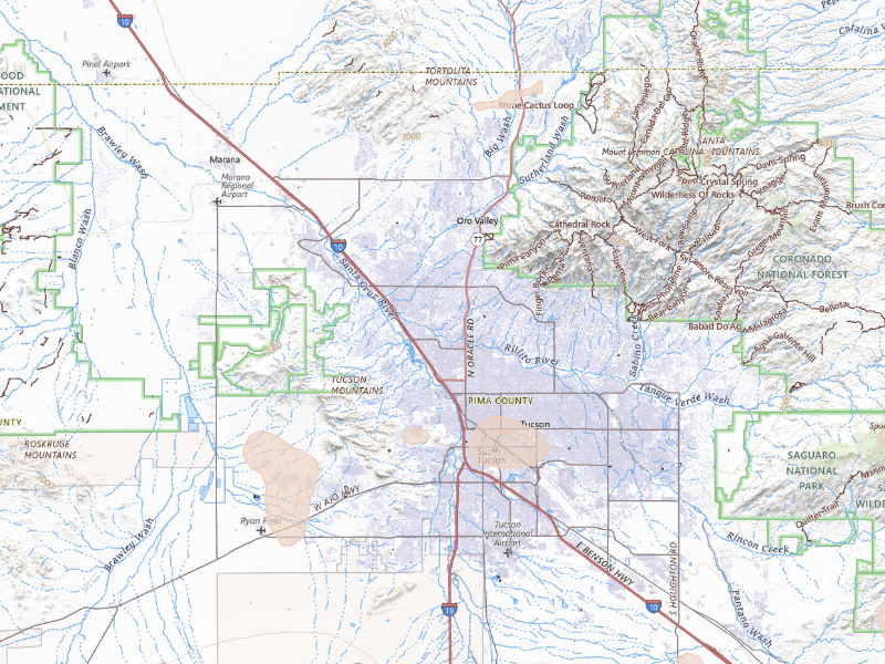 Radar-estimated hail-size map of the storm over Tucson, AZ on Aug 27, 2026