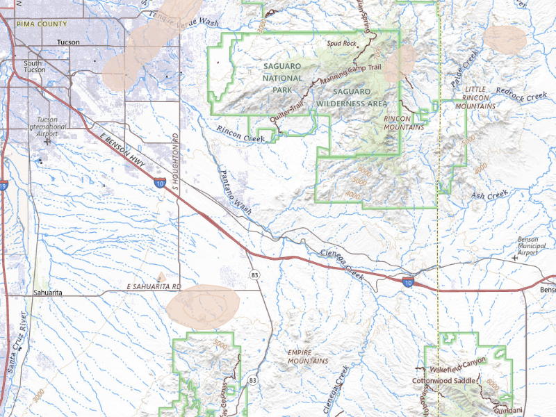 Radar-estimated hail-size map of the storm over Vail, AZ