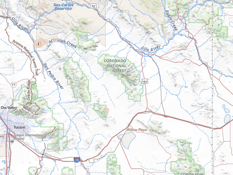 Radar-estimated hail-size map of the storm over Willcox, AZ
