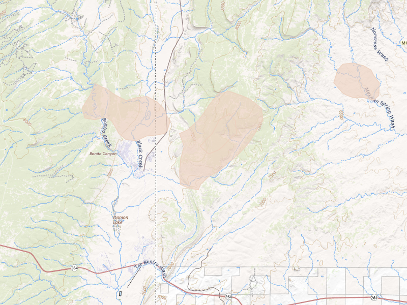 Radar-estimated hail-size map of the storm over Window Rock, AZ
