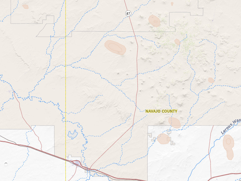 Radar-estimated hail-size map of the storm over Winslow, AZ on Jul 21, 2026