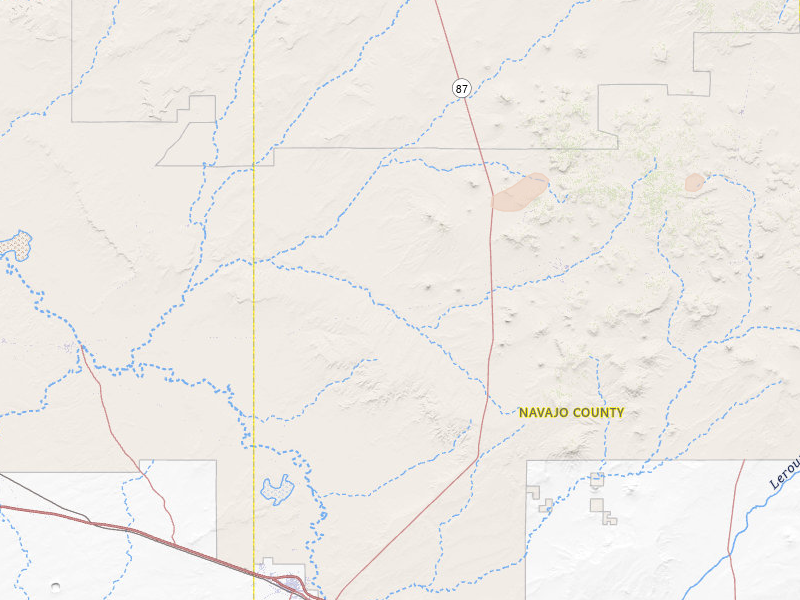 Radar-estimated hail-size map of the storm over Winslow, AZ on Aug 20, 2026