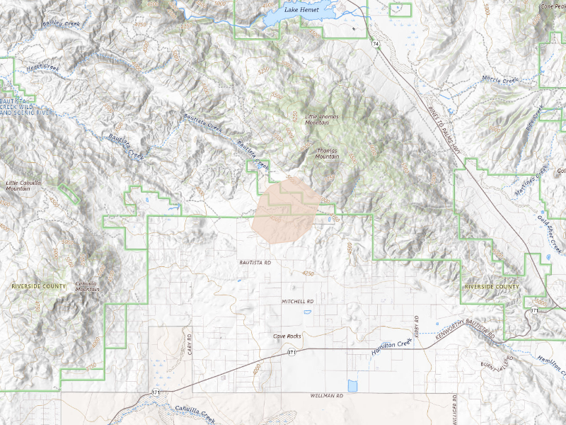 Radar-estimated hail-size map of the storm over Anza, CA on Sep 24, 2026