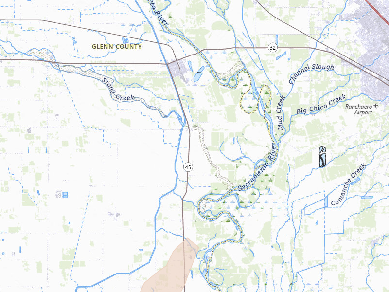 Radar-estimated hail-size map of the storm over Hamilton City, CA on Apr 8, 2026